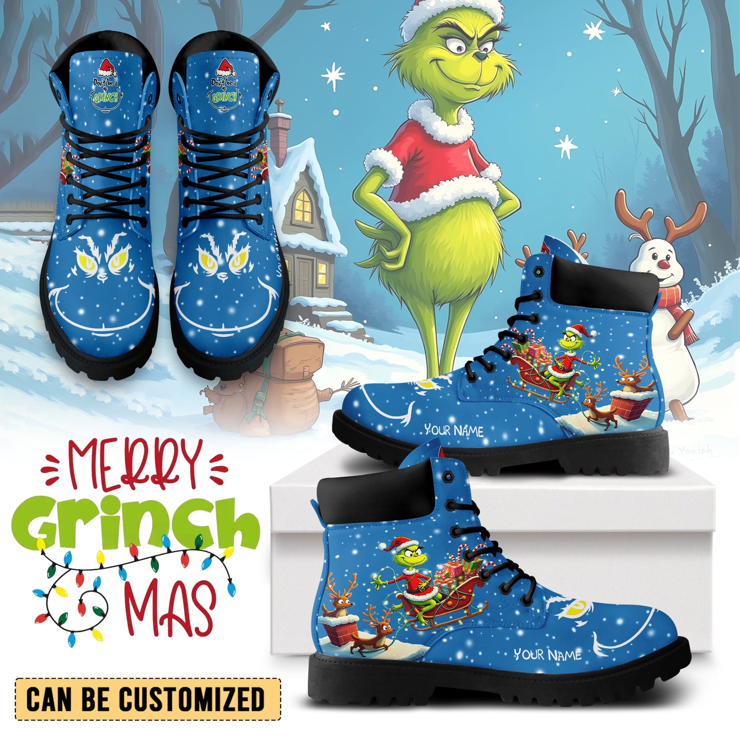 Footwearstorm The Grinch Boots Shoes For Men And Women 1