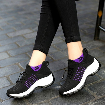 Stretch Cushion Orthotic Shoes - Black Purple