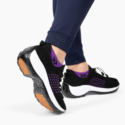 Stretch Cushion Orthotic Shoes - Black Purple