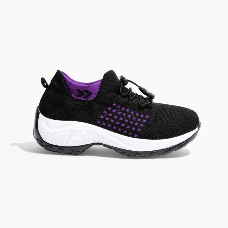 Stretch Cushion Orthotic Shoes - Black Purple