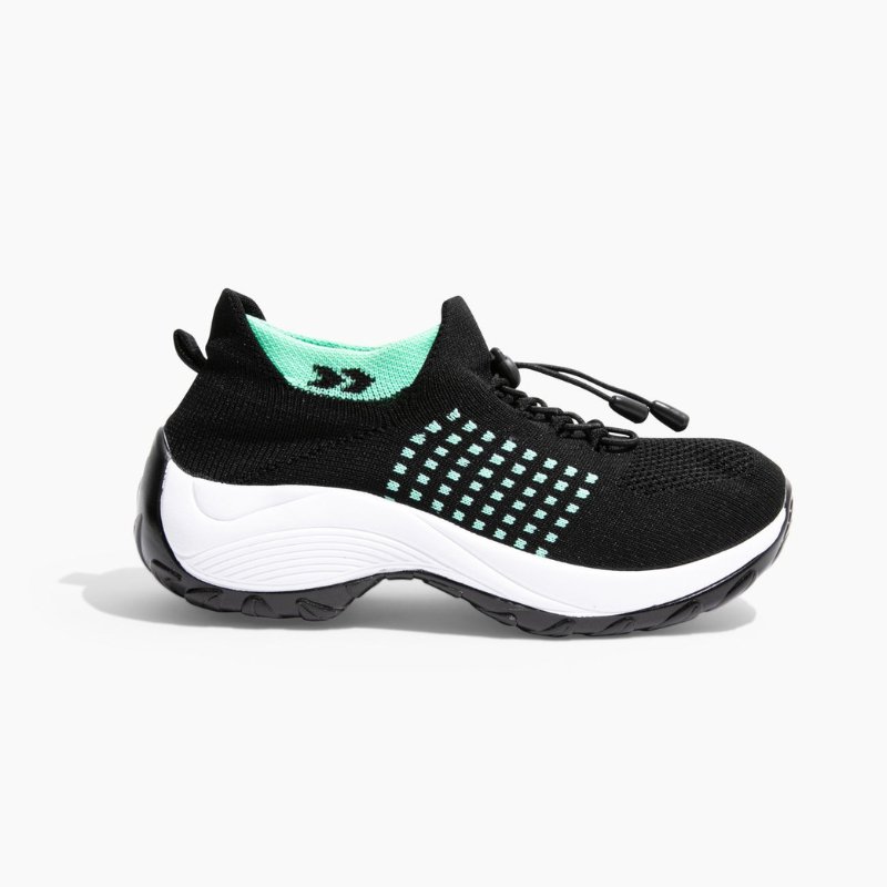 Stretch Cushion Orthotic Shoes - Black Sky Blue