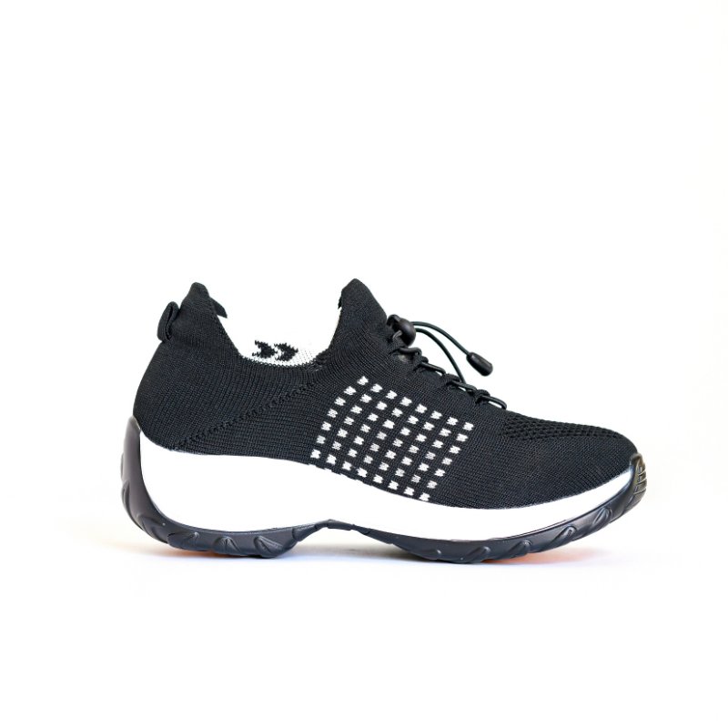 Stretch Cushion Orthotic Shoes - Black White