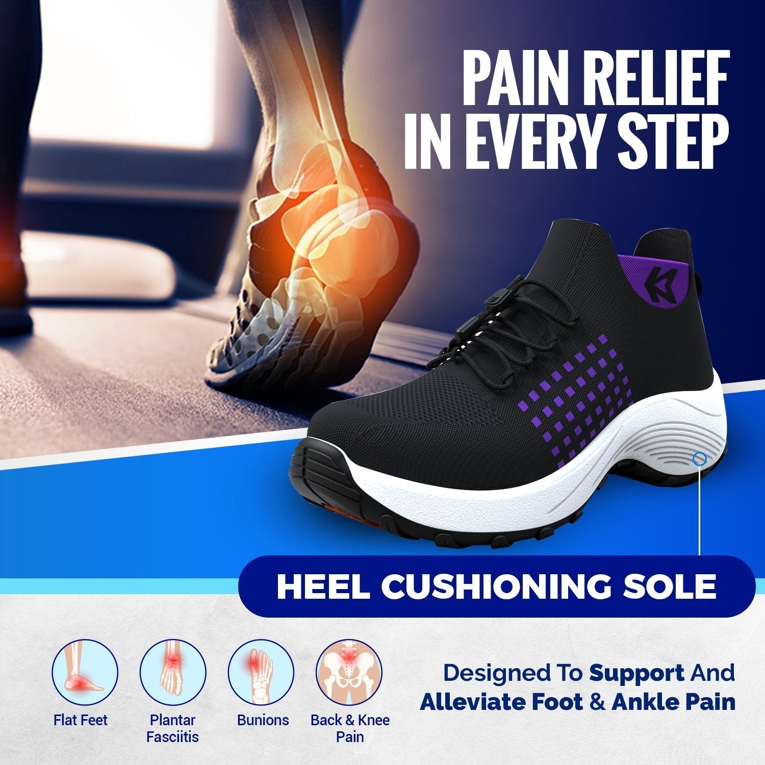 Stretch Cushion Orthotic Shoes - Foot Pain Relief