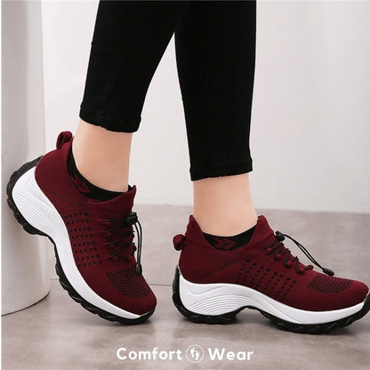 Stretch Cushion Orthotic Shoes - Red