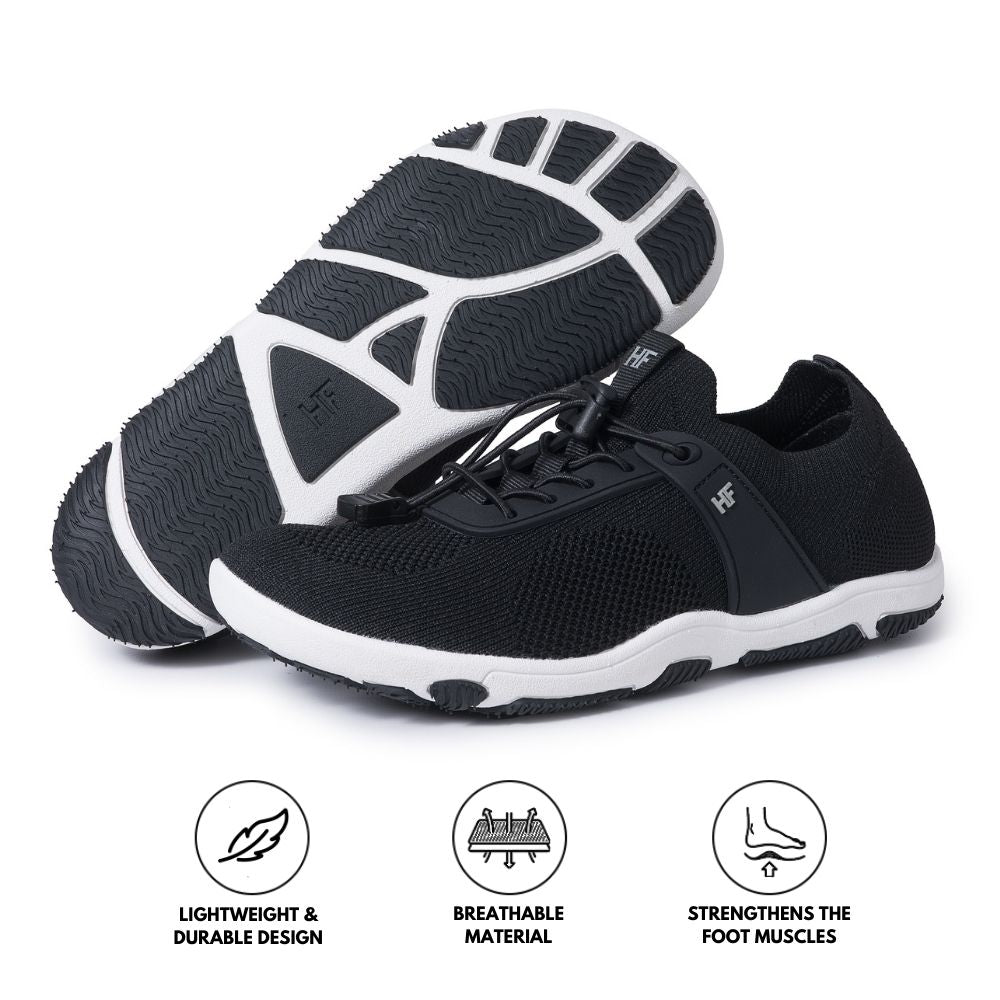 Theora Pro - Ergonomic Supportive &amp; Non-slip Barefoot Hike Footwear - Black