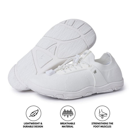 Theora Pro - Ergonomic Supportive &amp; Non-slip Barefoot Hike Footwear - White