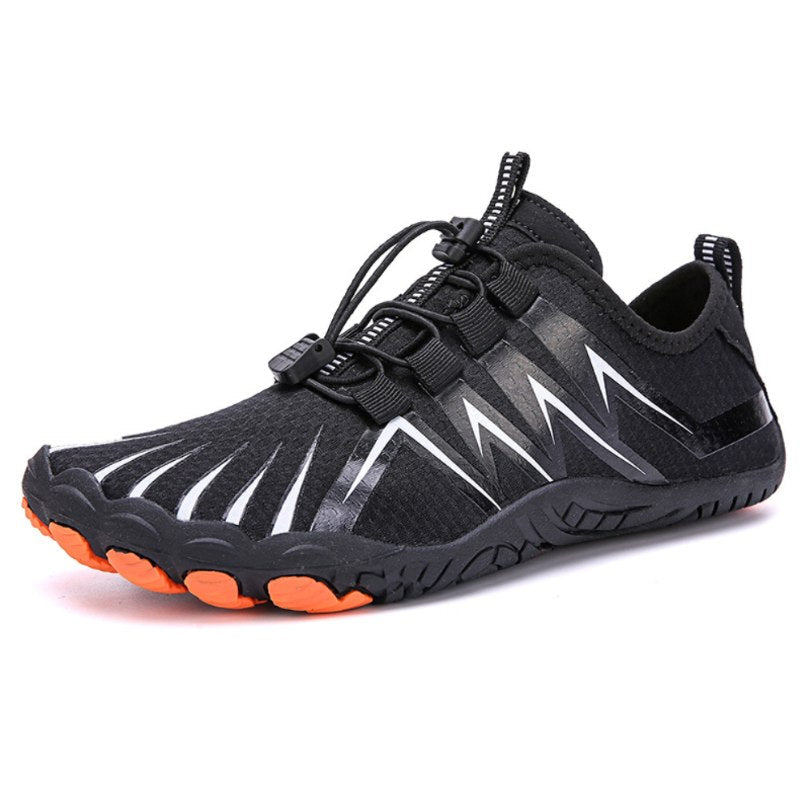 WildStride Pro: All-Terrain Grip Barefoot Hike Footwear - Black