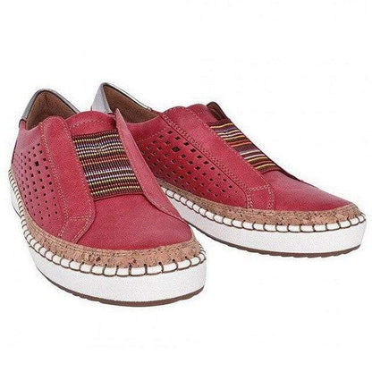 Women's Orthopedic Shoes Slip On Breathable Comfortable Walking Sneakers - Red