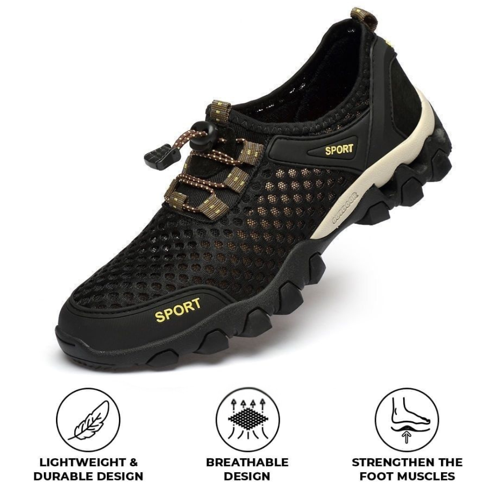 ZenStride Wide Toe Box Hiking Orthotic Shoes Healthy &amp; Non-Slip barefoot Orthotic Shoes - Black